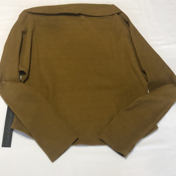 House of Harlow 1960 Waffle Knit Sweater Top Bronze Olive - Picture 8 of 9